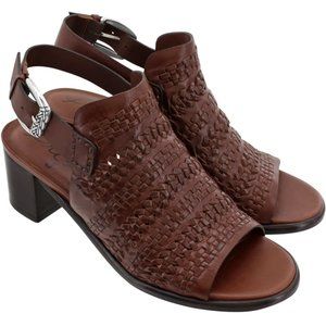 Brighton Twine Woven Sandal Caramel Asmara Heels 8.5M
